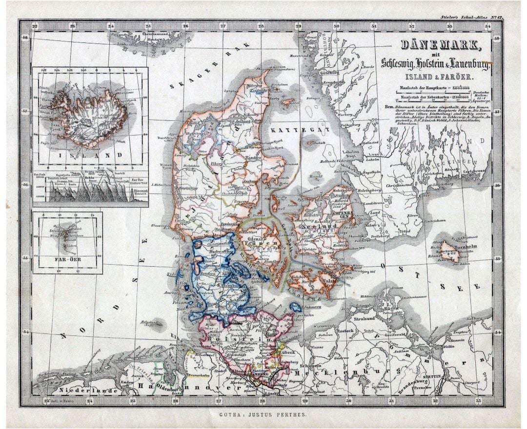 antic mapa de dinamarca