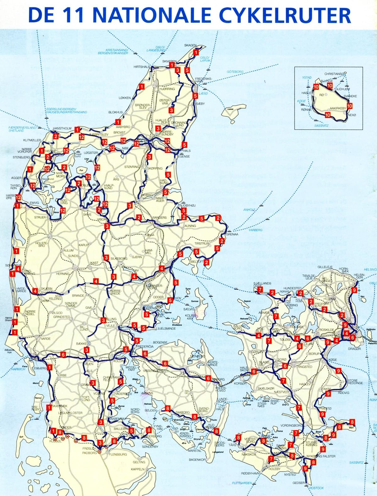 dinamarca nacional de cicle mapa de rutes