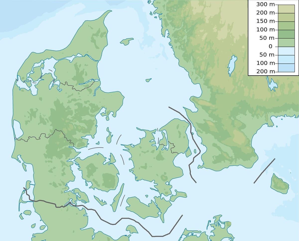 Mapa de dinamarca elevació