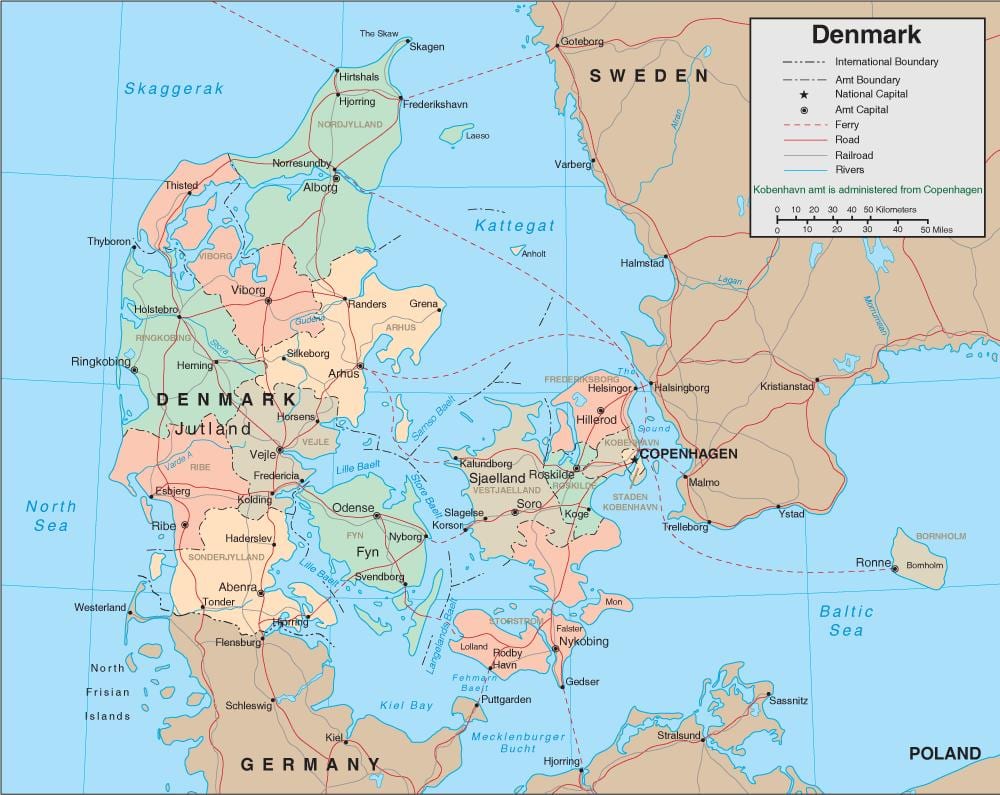Mapa de dinamarca ferri 