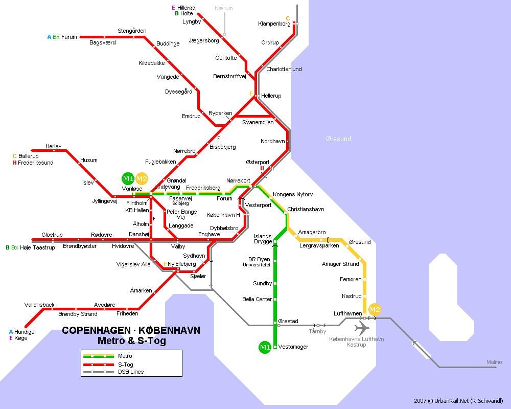 Mapa de dinamarca metro 