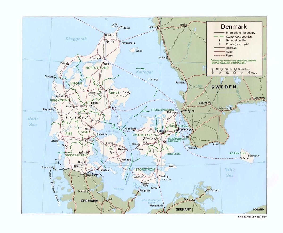 Mapa de dinamarca oceà vacances a la platja park 