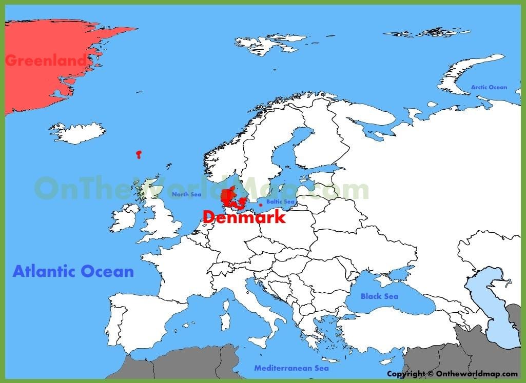 copenhaguen, dinamarca mapa d'europa