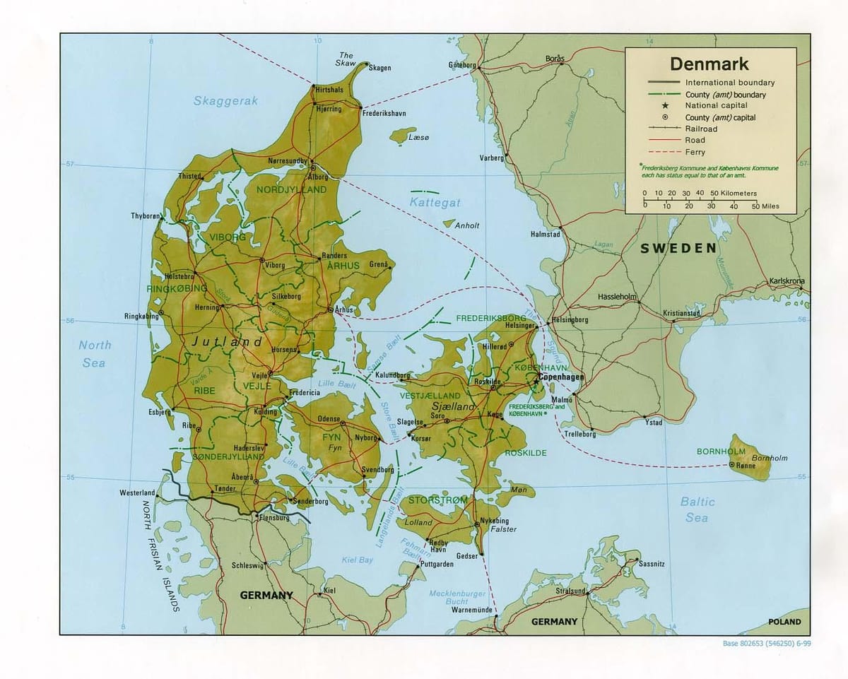 Mapa de física dinamarca