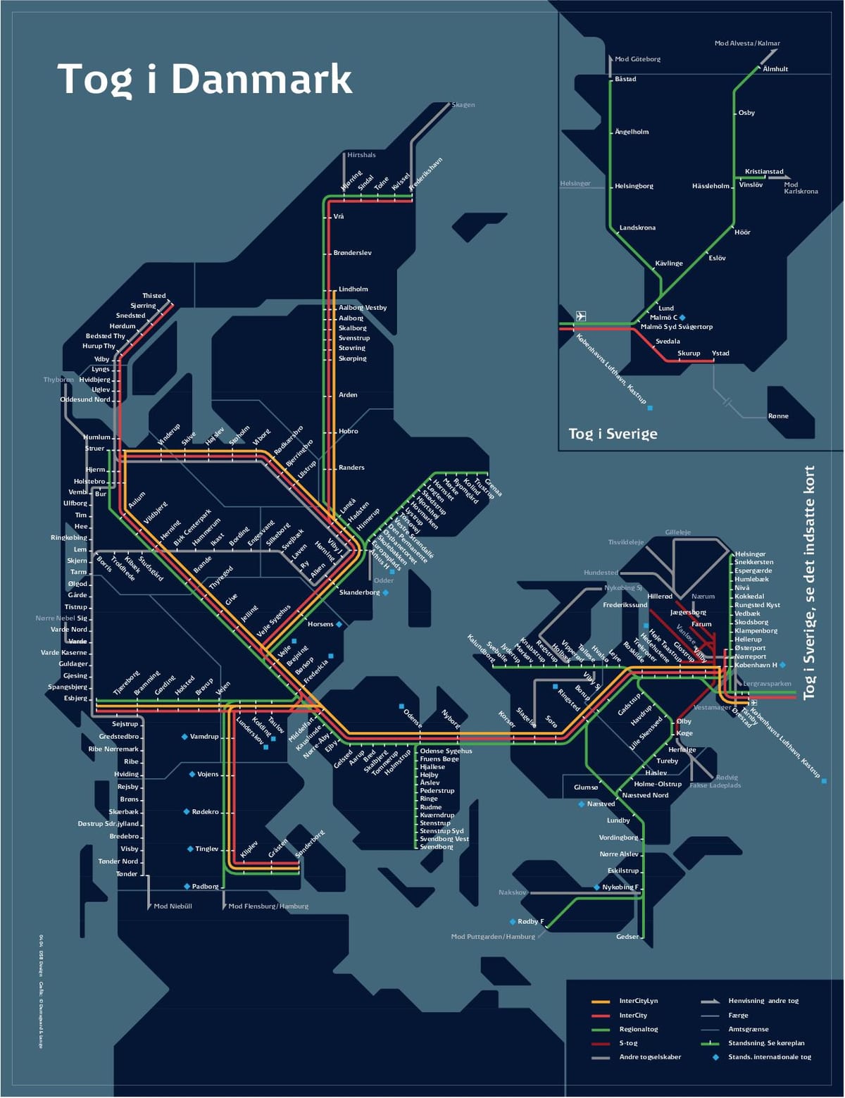 Mapa de tren de copenhaguen dinamarca