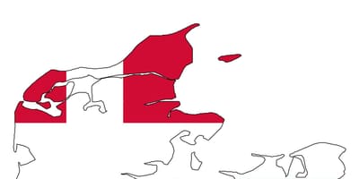 Mapa de dinamarca bandera 
