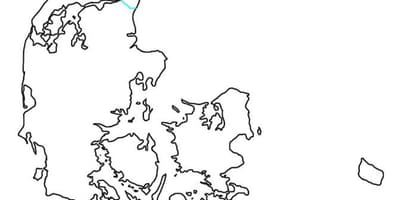 En blanc mapa de dinamarca