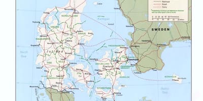Mapa de dinamarca oceà vacances a la platja park 