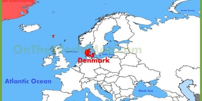 Copenhaguen, dinamarca mapa d'europa